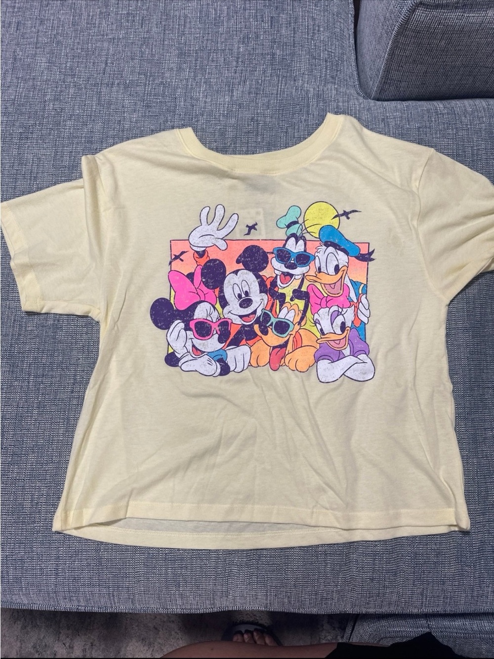 Yellow Graphic Tee with Disney Characters